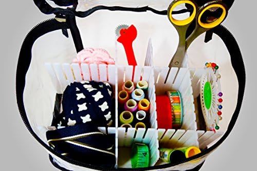 Train Dual Compartment Clear Plastic Train Case with DIY Divider - Perfect for Craft Storage, Cosmetics, Hair Accessories, Jewelry, Sewing Kits & More