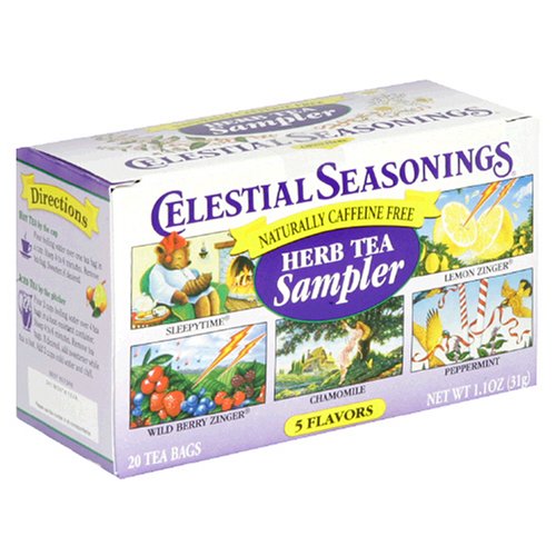 Celestial Seasonings Herb Tea Sampler, Variety Pack of 5 Flavors, Tea Bags, 20-Count Boxes... by Celestial Seasonings