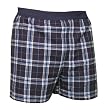 FALSE FLY - Navy Blue and Light Blue Tartan Plaid Check Cotton Flannel Plaid check boxers boxer shorts exposed waist false fly