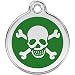 Red Dingo Personalized Skull & Cross Bones Pet ID Dog Tag (Medium Green)