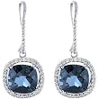 14K White Gold London Blue Topaz and Diamond Earrings