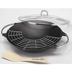K�chenprofi 0410001036 Wok Set mit Glasdeckel und Zubeh�r, 36cm
