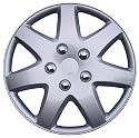 Drive Accessories KT962-16S/L 16" Silver and Lacquer ABS Plastic Wheel Cover Replica Hubcaps - Pack of 4