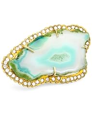 Rosena Sammi "Palace" Agatti Double Finger Aqua Geode Adjustable Ring