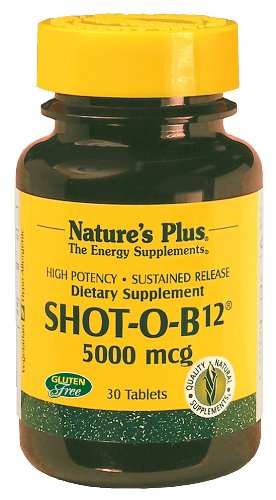 Nature's Plus - Shot-O-B12, 5000 mcg, 60 tablets