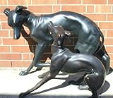 Metropolitan Galleries SRB15018-19 Pair Dogs Bronze
