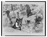 Historic Print (L): Insurgents cooking dinner in Orozco's camp, Mexican War