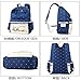 Samaz 3-in-1 Cute Korean Lace Canvas School Backpack for Teen Girls (Deep Blue)