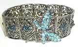 Blue Crystal Dragonfly Stretch Bracelet