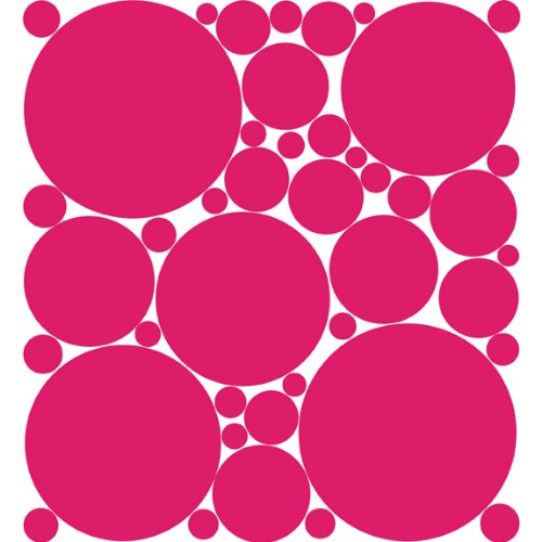 Colorful Polka Dots Wall Stickers / Decals / Appliques, Bright Pink
