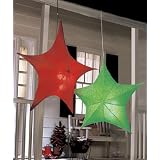 40 Lighted Star Green Hanging Party Light