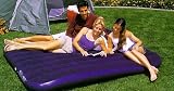 Flocked Double Air Bed with Built in Pump