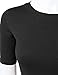 JJ Perfection Women's Short Sleeve Sweater Top With Back Keyhole Closure