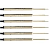 Waterman Black Ballpoint Ink Refill Fine Point Maxima 6-Refills 734254
