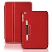 Photive Ultra Slim Folio Case for The iPad Mini with Built in Stand and Stylus Holder. Smart Cover Case Supports Sleep/Wake Feature- RED
