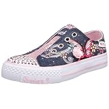 Skechers Little Kid/Big Kid Shuffles - Stories Sneaker,Denim/Pink,4
M US Big Kid