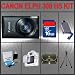 Canon Powershot 300 HS Digital ELPH Camera (Black) Huge Accessories Package Including 16GB SDHC Memory Card + Hi-Speed SD Card Reader + Table Top Tripod + LCD / Lens Cleaner Kit + Carrying Case + LCD Screen Protectors Kit