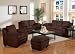 Microfiber Sofa Set - 4 Piece in Chocolate Microfiber - Coaster