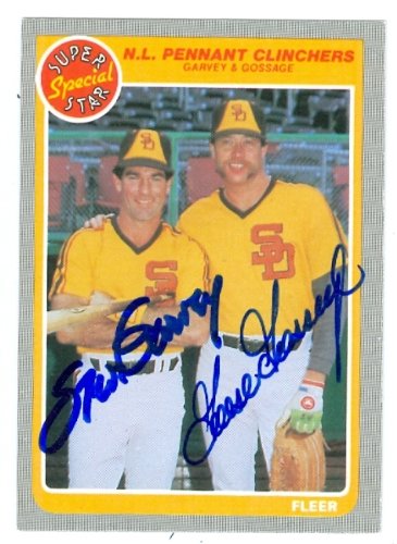 Steve Garvey & Goose Gossage Autographed/Hand Signed Baseball Card (San Diego Padres) 1985 Fleer #63