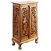 EXP Handmade Asian Furniture - 40" Exotic Peacocks Storage Cabinet / End Table - Natural Finish