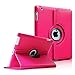 Fintie Rotating Case for iPad 4 3 2 (Old Model) 9.7 inch Tablet - 360 Degree Rotating Smart Stand Protective Cover Auto Wake/Sleep for iPad 4th Gen Retina Display, iPad 3 & iPad 2, Magenta