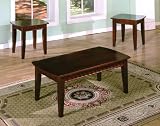 Dentil Cherry 3Pc Ocassional Table Set By Crown Mark Furniture