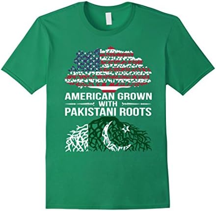 Men's American Grown With Pakistani Roots T-Shirt Medium Kelly Green