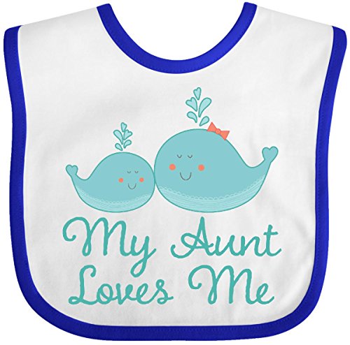 Inktastic Baby Boys' My Aunt Loves Me whales Baby Bib
