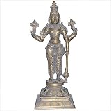 Vishnu Statues Brass Collectibles and Figurines 4.5 x 4.5 x 12 inches (vishnu1084a)