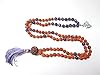 Yoga Mala Rudraksha Amethyst Beads Prayer Mala Activates the Third Eye Chakra with Om Pendant
