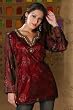 Burgundy long sleeves Kurti/Tunic with designer bead work