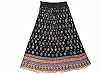 Black Maxi Skirt Boho Hippy Floral Printed Crinkle Long Skirts for Womans