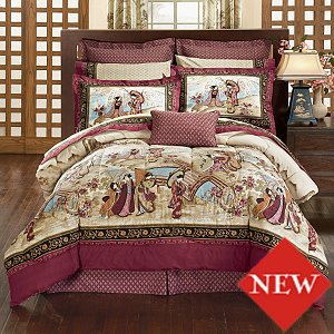 Japanese Asian Style Bedding - Geisha Bed in Bag Comforter & Sheets Set - King, Queen, or Full Size