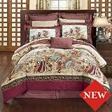 Japanese Asian Style Bedding - Geisha Bed in Bag Comforter & Sheets Set - King, Queen, or Full Size Japanese Asian Style Bedding - Geisha Bed in Bag Comforter & Sheets Set - King, Queen, or Full Size