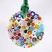 Handmade Multi-Color Millefiori Murano Glass Pendant - Daisy with Green Cord