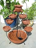 Smart Solar Terracotta Ocean Duo Cascade Fountain