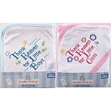 Hooded Towel with Thank Heaven Embroidery, Blue
