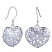 Three-Dimensional Heart-Shaped Sterling Silver Earrings Three-Dimensional Heart-Shaped Sterling Silver Earrings