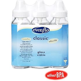 Evenflo - Glass 8-oz Bottles, 3-Pack, BPA Free