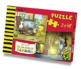 Janosch Motive Lagerfeuer und Koffer, 2 x 48 Teile Puzzle - 