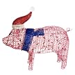 100LT PINK GLITTER WIRE PIG - 30