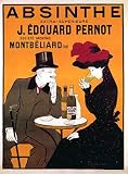 Vintage FRENCH Absinthe Pernot Man and Girl at the BAR LIQUOR Poster by Leonetto Cappiello