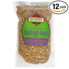 Bombay Foods Original Chana Dal Lentils, 1.5-Pound Bags (Pack of 12)