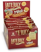Late July Organic Mini Cheddar Cheese Bite Size Sandwich Crackers, 1.125-Ounce Pouches in 8-Count Boxes (Pack of 4)