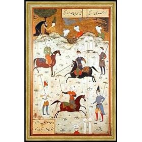 Tableau avec cadre: Persian School, "A Game of Polo", 50 x 80 - Bois Corum S: Dor�