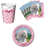 Heart My Horse Pink Birthday Party Supplies Set Plates Napkins Cups Kit for 16 by Paper Art