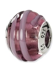 Sterling Silver s Purple/pink Italian Murano Bead by Reflection Beads, Best Quality Free Gift Box Satisfaction Guaranteed