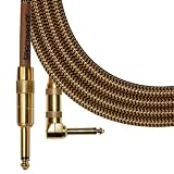 Spectraflex Vintage Series Right Angle Instrument Cable, 10 Foot, Tweed