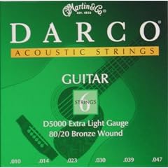 Darco Gitarrensaiten f�r Akustikgitarre (80/20 Bronzeumwicklung, extra light, St�rke 0.010 bis 0.047)