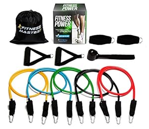 Resistance Bands for perfect workout - 100% Lifetime Guarantee - Premium Quality - 11pc Heavy Duty Set with Door Anchor Attachment - Come with Ankle Straps for Legs, Free Carry Case & Exercise Guide